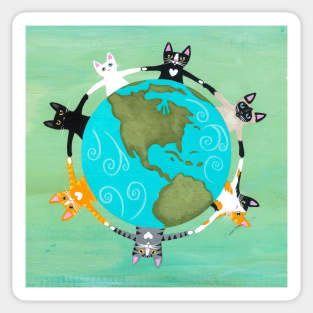 Love the Earth Cats Sticker